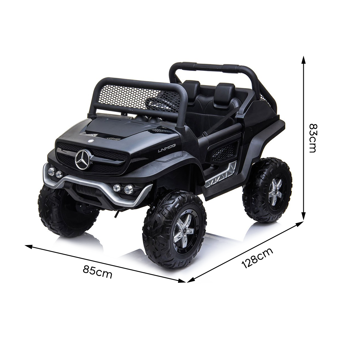 Voiture électrique LT972 Mercedes Unimog pour enfants, avec lumières et sons