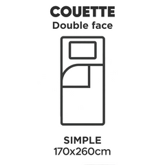 Couette simple d'hiver matelassée double face 170x260 cm Made in Italy