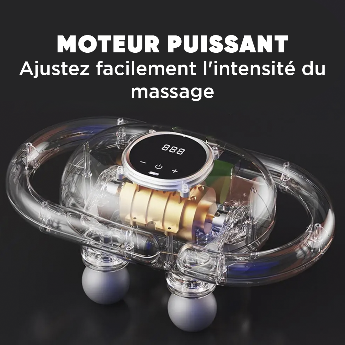 Pistolet de Massage Électrique 4 Têtes pour Massage Musculaire à Batterie 15W