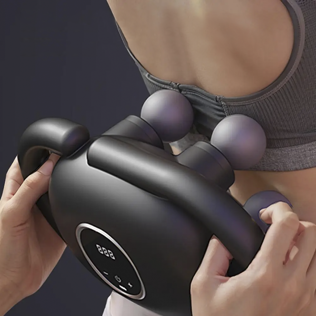 Pistolet de Massage Électrique 4 Têtes pour Massage Musculaire à Batterie 15W