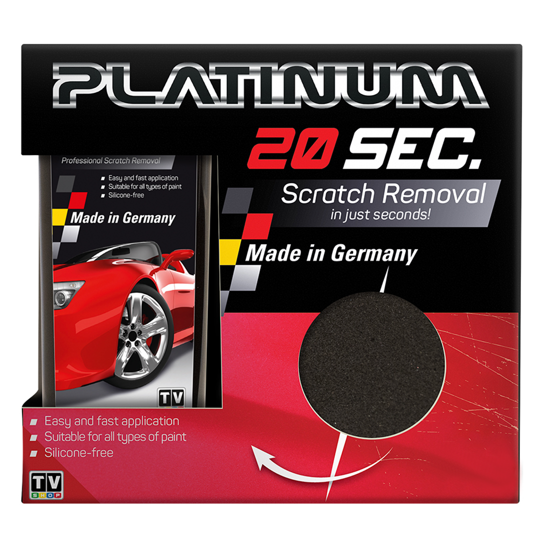 Rémover les Rayures Platinum Pâte Abrasive Auto 100ml avec Éponge