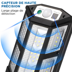 Lampe solaire PP-902T, capteur de mouvement, télécommande, 43 LED