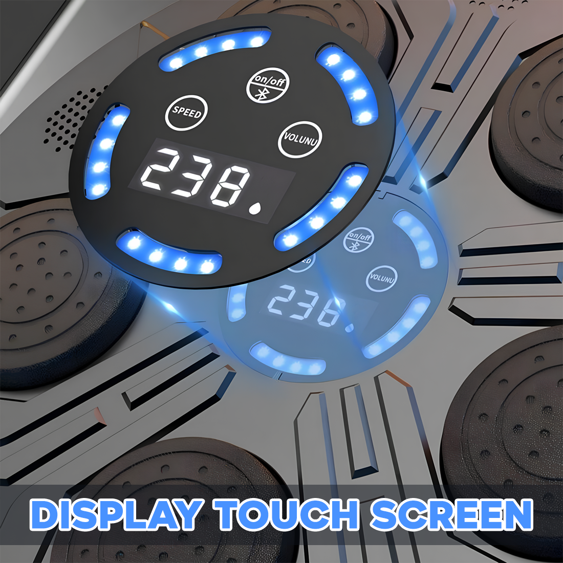 Machine à boxe musicale murale réglable avec lumières RGB et gants inclus