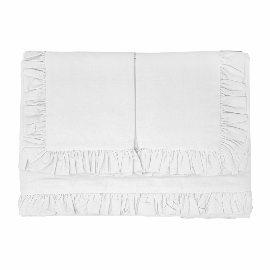 Ensemble lit double avec volant deux draps et deux taies d'oreiller avec volant