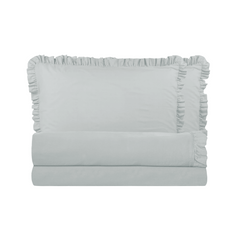 Ensemble lit double avec volant deux draps et deux taies d'oreiller avec volant