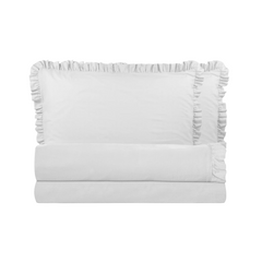 Ensemble lit double avec volant deux draps et deux taies d'oreiller avec volant