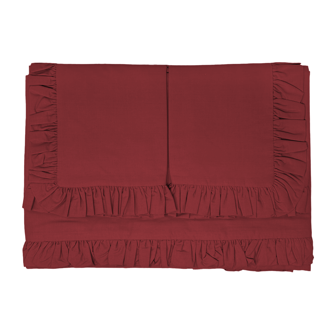 Ensemble lit double avec volant deux draps et deux taies d'oreiller avec volant