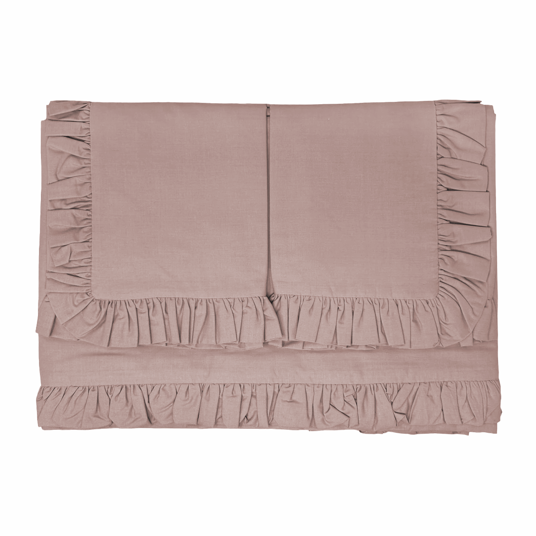Ensemble lit double avec volant deux draps et deux taies d'oreiller avec volant