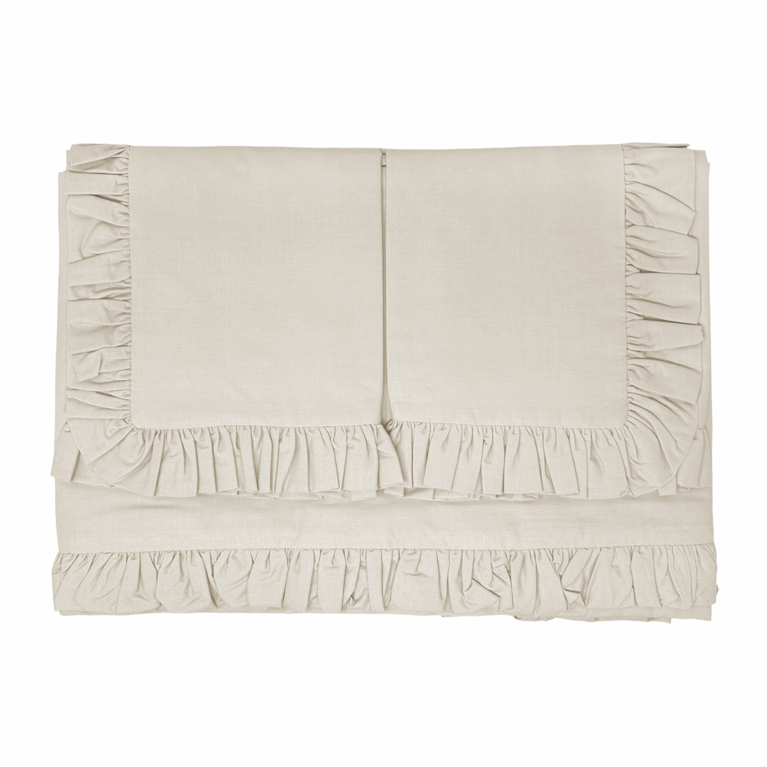 Ensemble lit double avec volant deux draps et deux taies d'oreiller avec volant