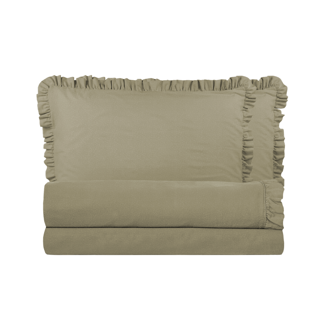 Ensemble lit double avec volant deux draps et deux taies d'oreiller avec volant