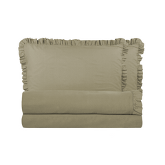 Ensemble lit double avec volant deux draps et deux taies d'oreiller avec volant