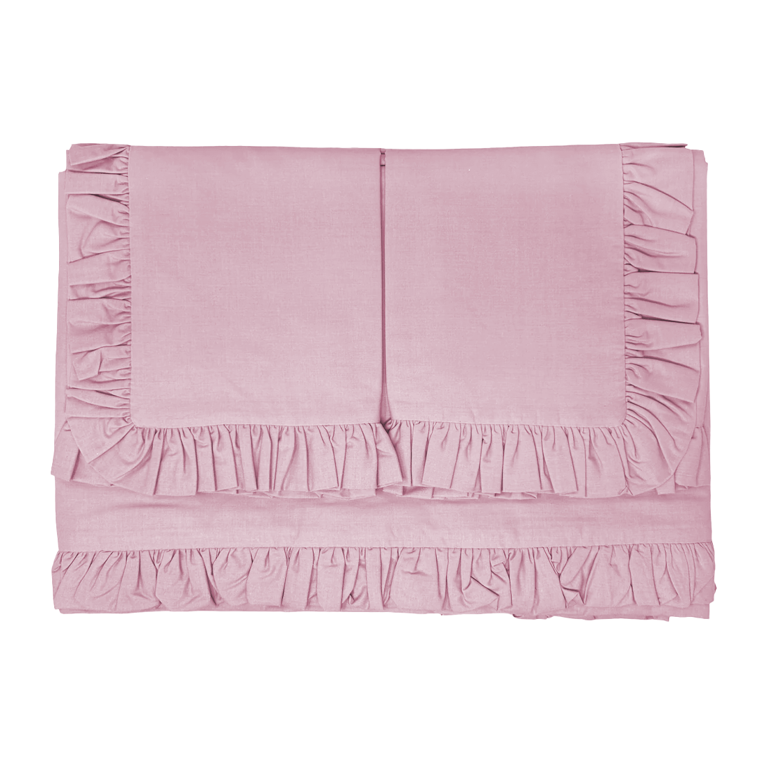 Ensemble lit double avec volant deux draps et deux taies d'oreiller avec volant