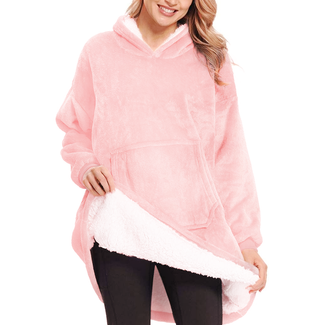 Sweat à capuche plaid oversize, manteau avec manches unisexe, taille unique