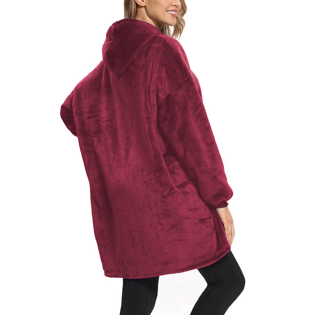 Sweat à capuche plaid oversize, manteau avec manches unisexe, taille unique