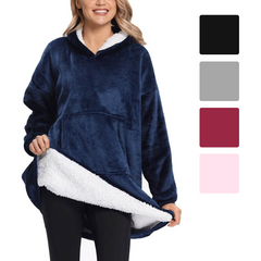 Sweat à capuche plaid oversize, manteau avec manches unisexe, taille unique