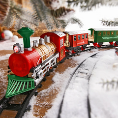 Petit train de Noël 13 pièces avec lumières, sons et mouvement à piles