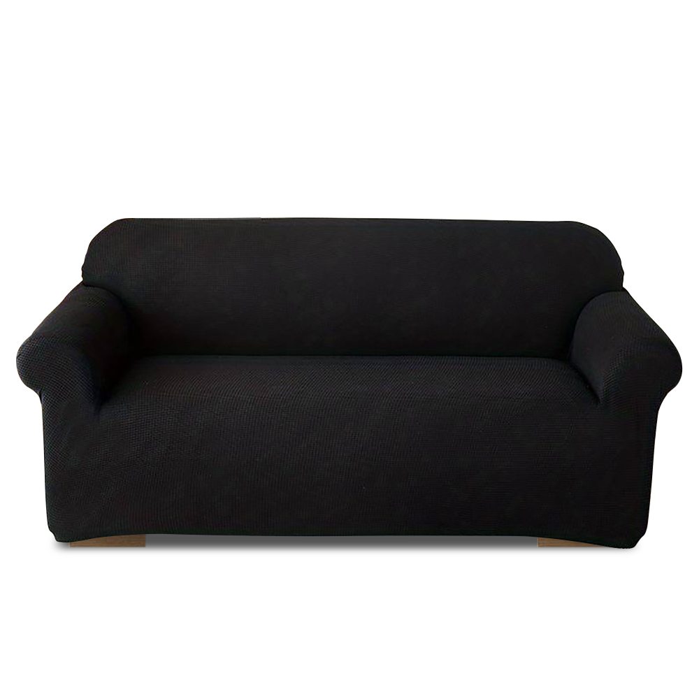 Housse de Canapé 2 Places avec Élastique Uni Antitache en Tissu Piquet
