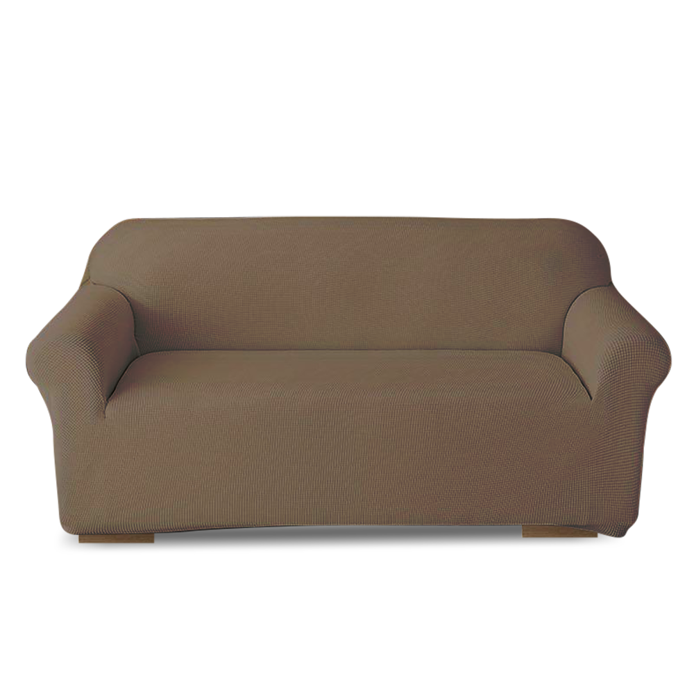 Housse de Canapé 2 Places avec Élastique Uni Antitache en Tissu Piquet