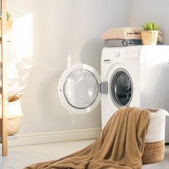 Housse de canapé 4 places avec élastique, unie, anti-taches, en tissu piqué