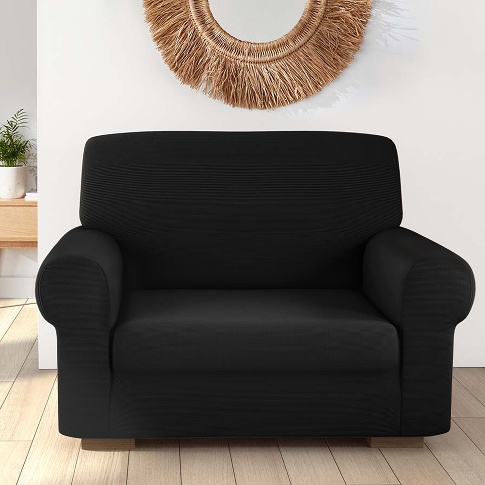 Housse de fauteuil 1 place avec élastique, unie, antimacchia, tissu piqué