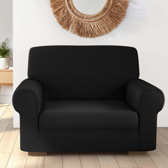 Housse de fauteuil 1 place avec élastique, unie, antimacchia, tissu piqué
