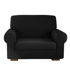 Housse de fauteuil 1 place avec élastique, unie, antimacchia, tissu piqué