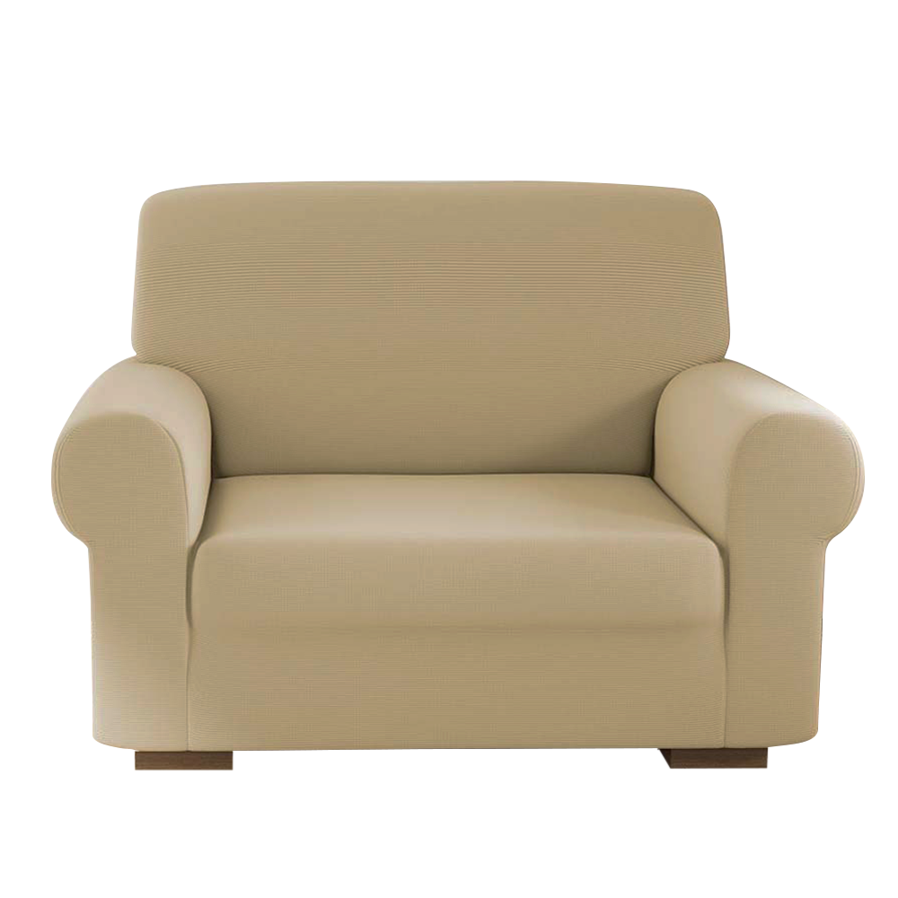 Housse de fauteuil 1 place avec élastique, unie, antimacchia, tissu piqué
