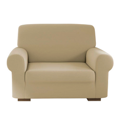 Housse de fauteuil 1 place avec élastique, unie, antimacchia, tissu piqué