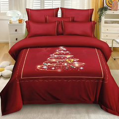 Couette matrimoniale en velours, impression numérique de Noël, édredon d'hiver