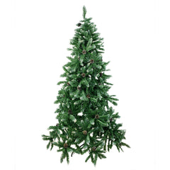 Arbre de Noël Artificiel avec Pommes de Pin et Neige 180H en PVC Support Métal