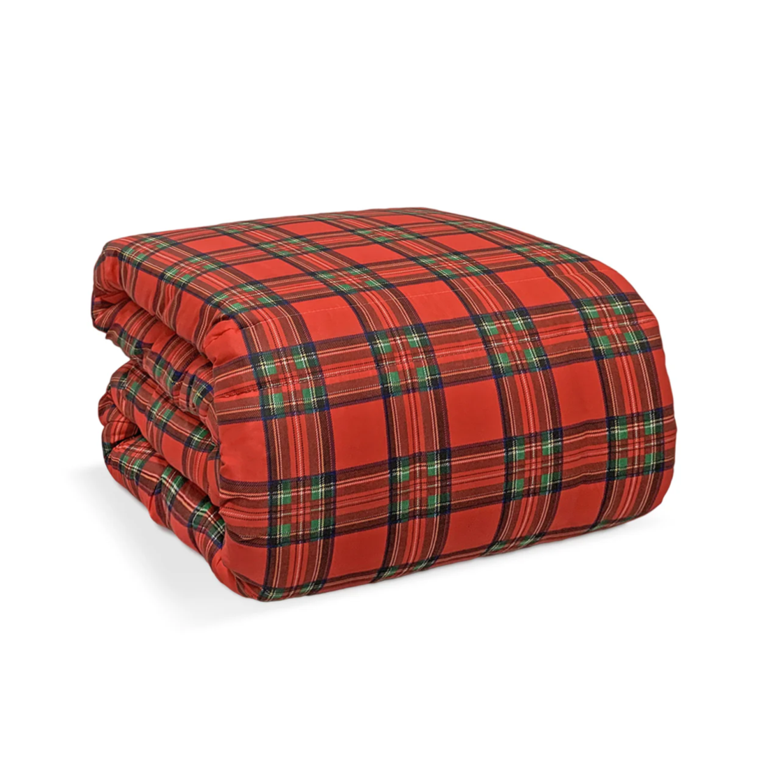 Trapunta de Noël Matrimoniale Double Face Tartan et Impression avec Père Noël