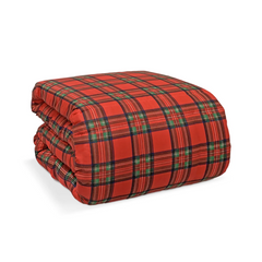 Trapunta de Noël Matrimoniale Double Face Tartan et Impression avec Père Noël