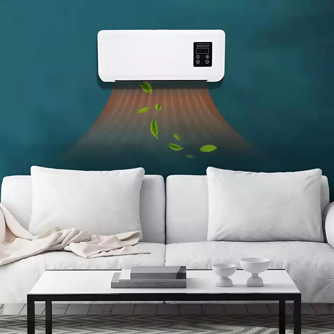 Radiateur Électrique Mural 2200W Chauffage de Salle de Bain avec Télécommande