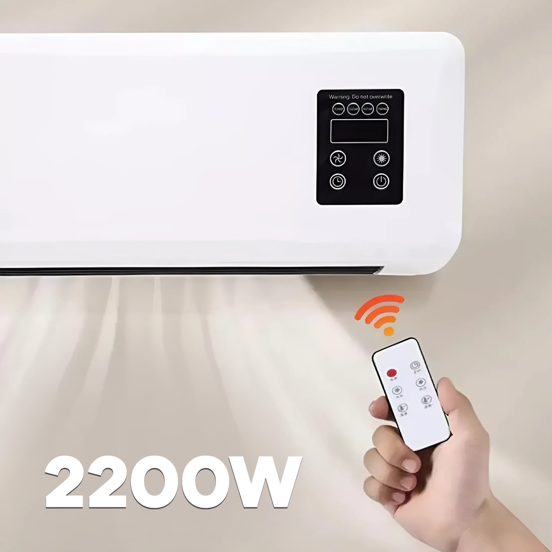 Radiateur Électrique Mural 2200W Chauffage de Salle de Bain avec Télécommande