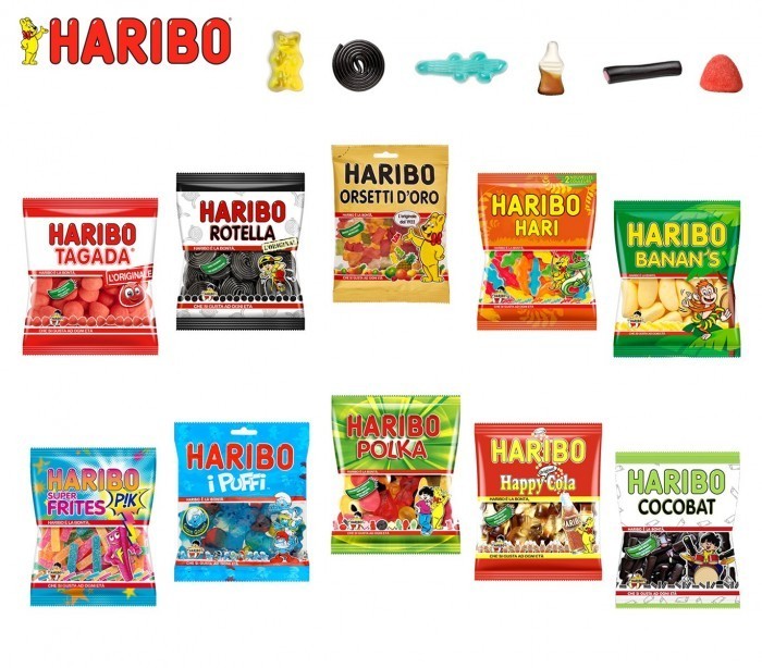 Pack Party de 130 Mini sachets de bonbons HARIBO sacs goûts mixtes