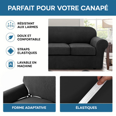 Housse de fauteuil 1 place avec élastique, unie, antimacchia, tissu piqué
