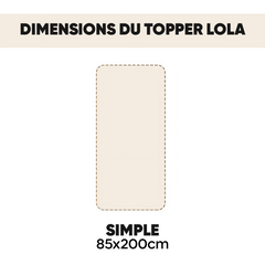 Topper Matelas Simple LOLA Protège-matelas Une Place Effet Laine 85x200cm