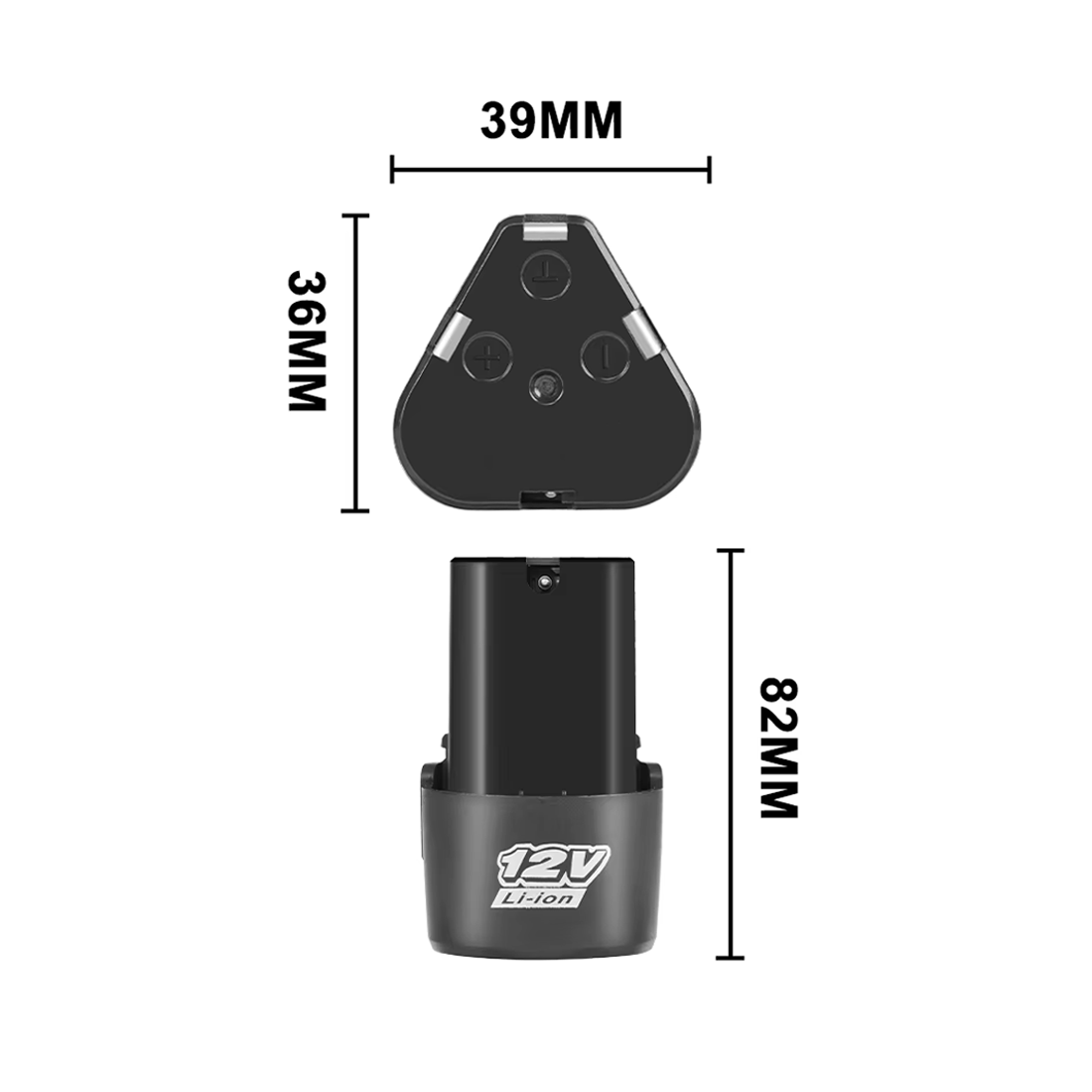Batterie Lithium 12V cylindrique rechargeable pour perceuse et outils sans fil