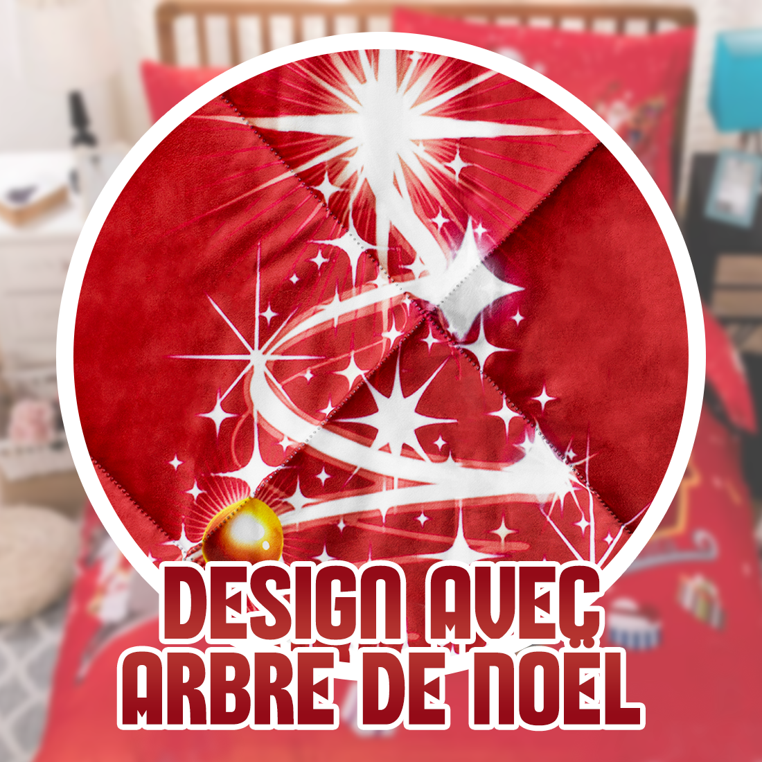 Couette matrimoniale en velours, impression numérique de Noël, édredon d'hiver