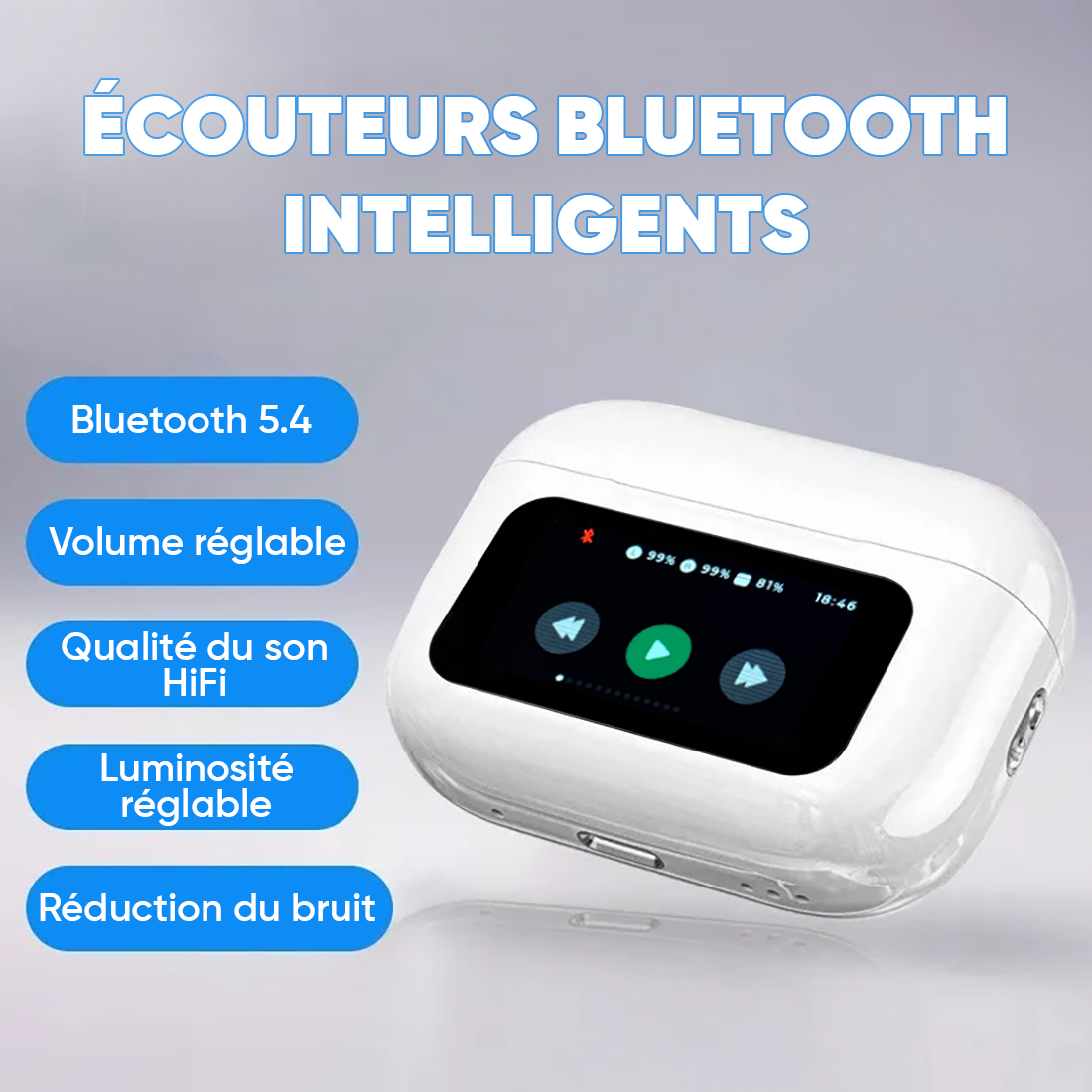 Écouteurs A9 Pro Bluetooth 54 sans fil affichage LED tactile son HI FI