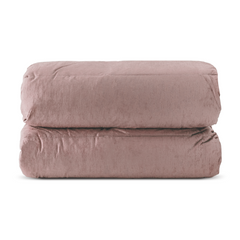 Couette Matrimoniale Velours Duvet Double Face Uni avec Housse de Tête