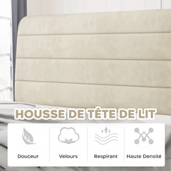 Couette Matrimoniale Velours Duvet Double Face Uni avec Housse de Tête