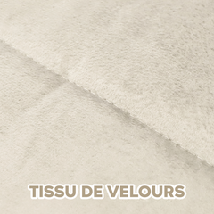 Couette Matrimoniale Velours Duvet Double Face Uni avec Housse de Tête