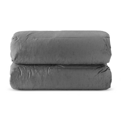 Couette Matrimoniale Velours Duvet Double Face Uni avec Housse de Tête
