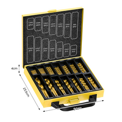 Ensemble de 100 forets en acier antirouille de 1,5 à 10 mm avec mallette