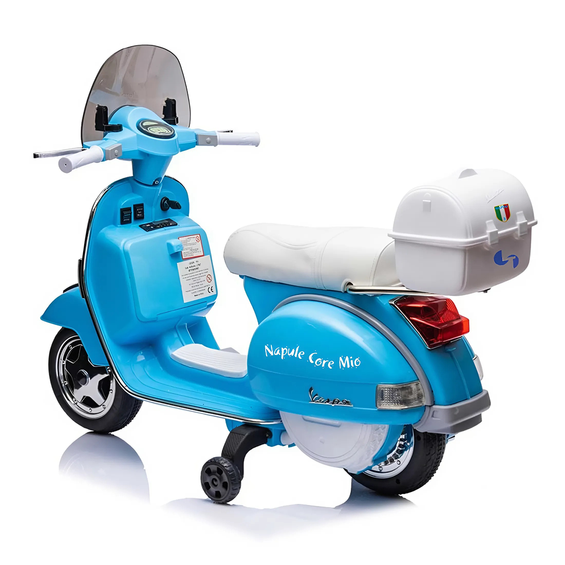 Moto Électrique Scooter pour Enfants LT960 Vespa PX150 Full Napoli avec Top Case