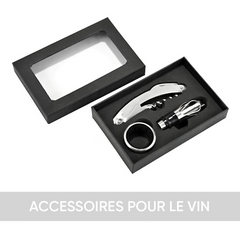 Porte-bouteilles de vin en simili cuir 4 places avec accessoires ouvre-bouteille