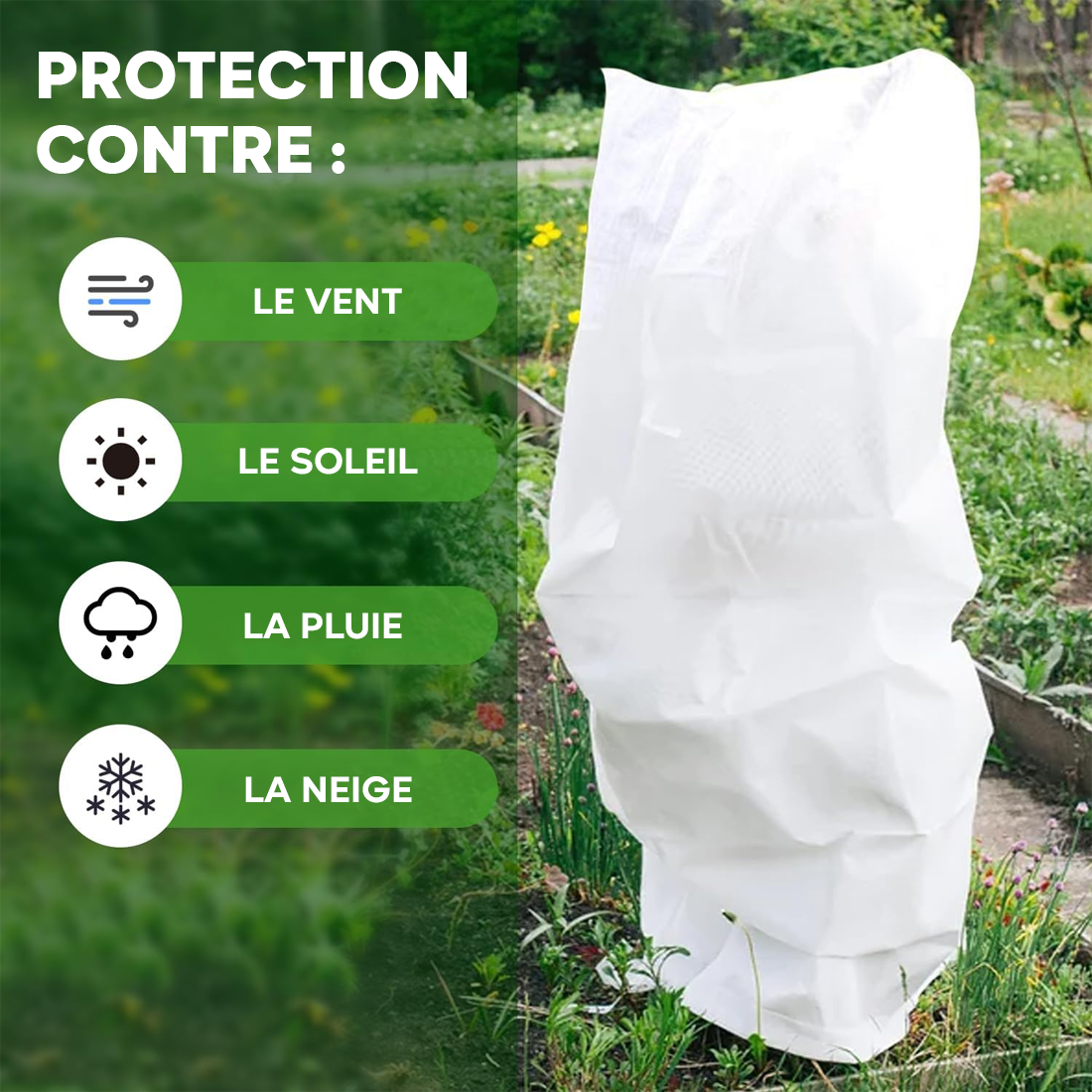Capuche protection plantes couvre-plantes anti-gel respirant TNT 120x180cm