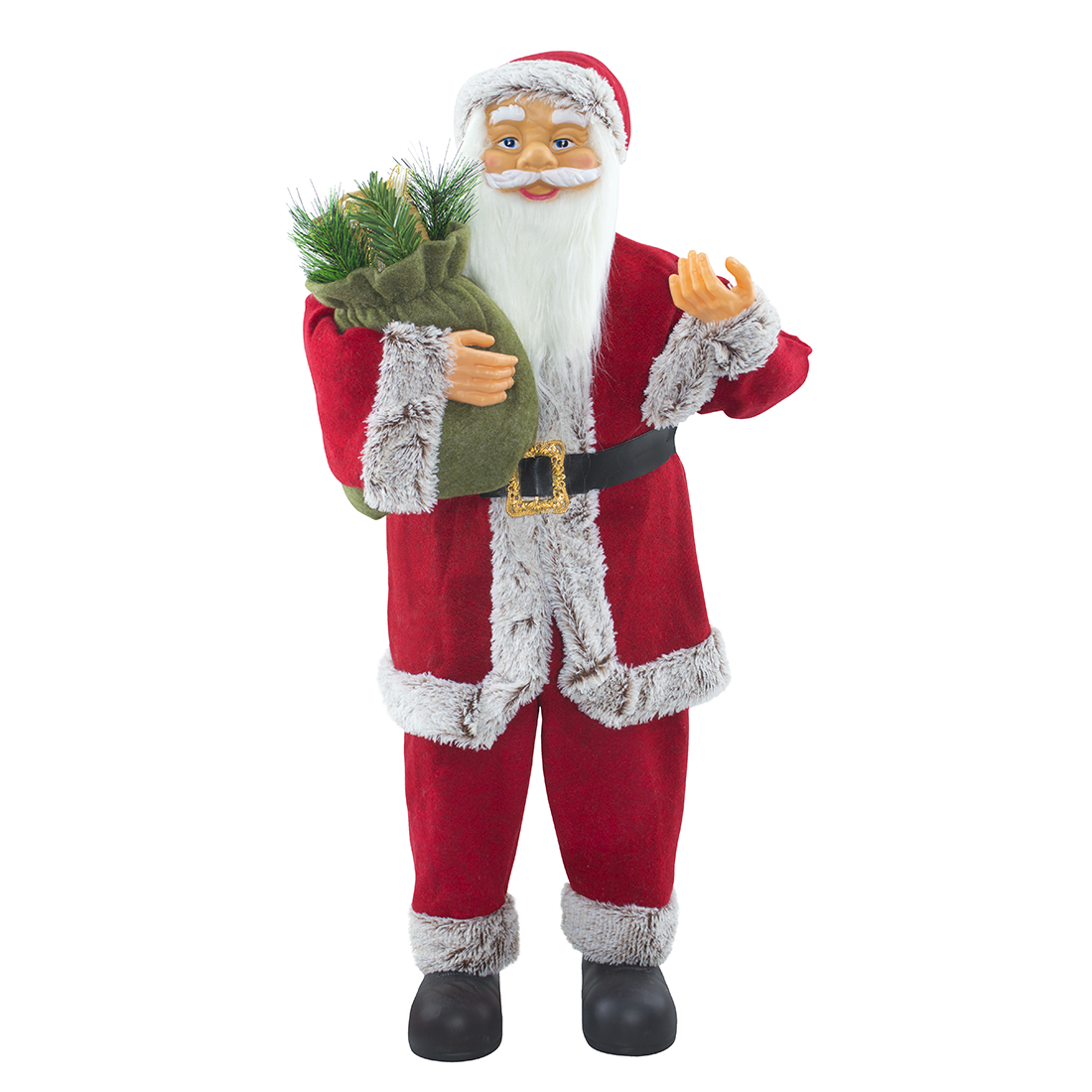 Père Noël 144410 Costume Rouge et Gris Décoration de Noël 90H cm