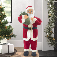 Père Noël Costume Rouge et Crème 144411 Décoration de Noël Ornement de 90H cm